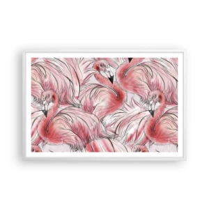 Plakat i hvid ramme - Fugle corps de ballet - 91x61 cm