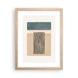 Plakat i ramme af lyst egetræ - Alt er i god stand - 30x40 cm