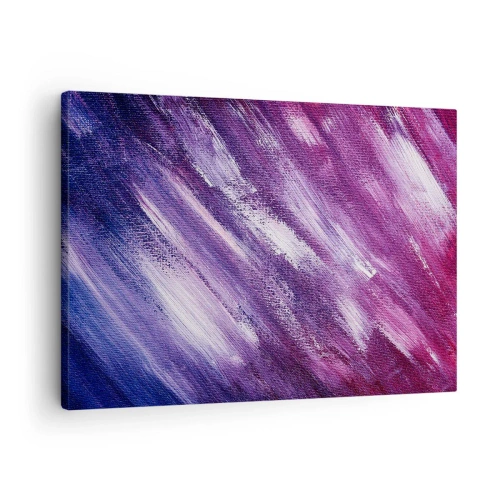 Lærredstryk - Billede på lærred - Abstrakte penselstrøg i lilla og lyserøde nuancer - 70x50cm - Når den solrige vind blæser - Moderne vægdekoration til stue og soveværelse ARTTOR