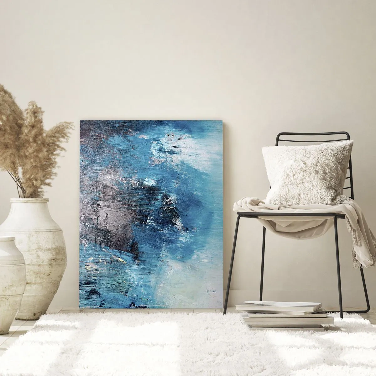 Billede på glas - Blå rapsodi - 50x70 cm