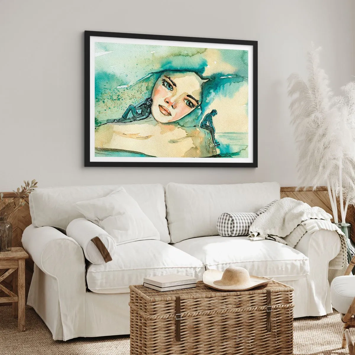 Plakat i sort ramme - Am I blue? - 100x70 cm