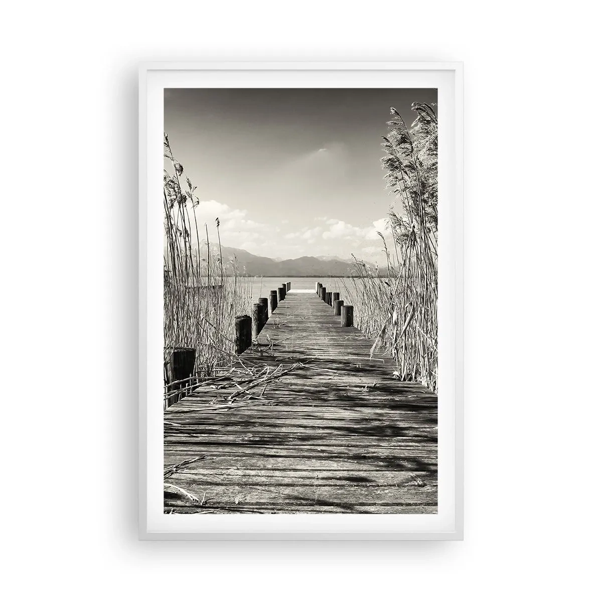 Plakat i hvid ramme - I græssernes fred - 61x91 cm