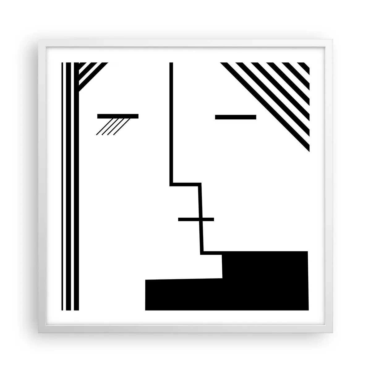 Plakat i hvid ramme - Bare et kys - 60x60 cm