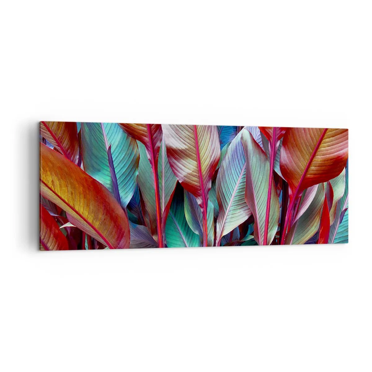 Lærredstryk - Billede på lærred - Farverigt krat - 140x50 cm