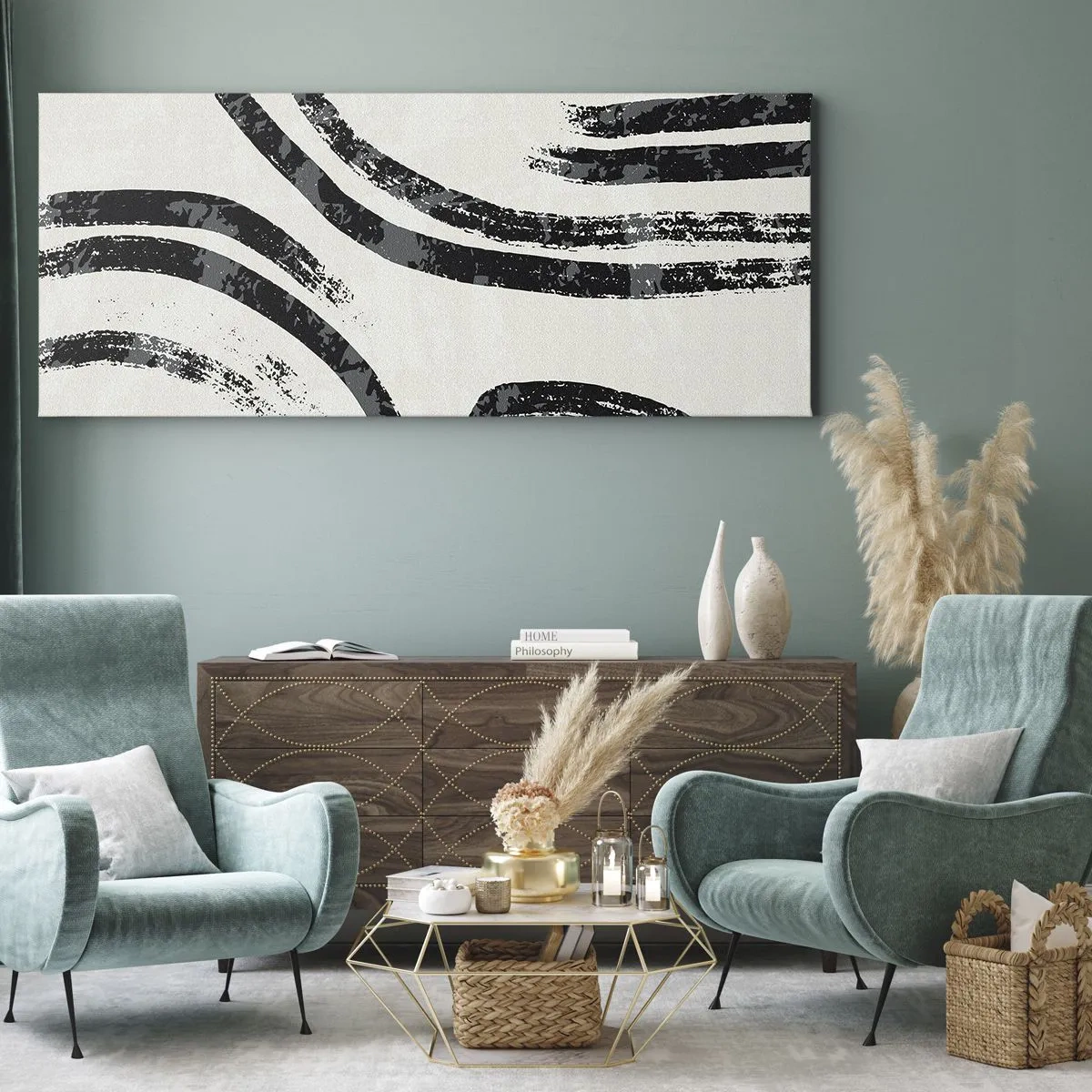 Lærredstryk - Billede på lærred - Halvt stoppet - 100x40 cm