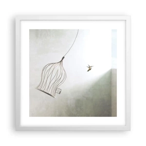 Plakat i hvid ramme - I sit elementet - 40x40 cm
