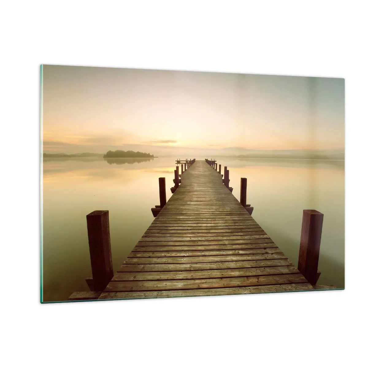 Billede på glas - Før daggry, daggry, lys - 120x80 cm