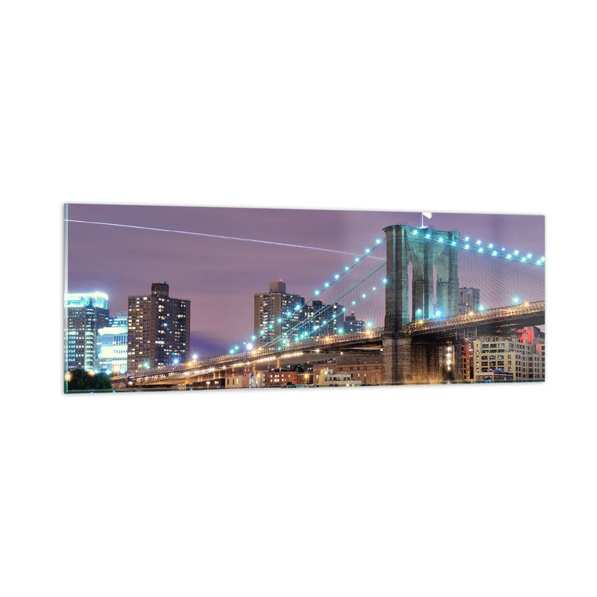 Billede på glas - I mange år har Brooklyn Bridge - 90x30 cm