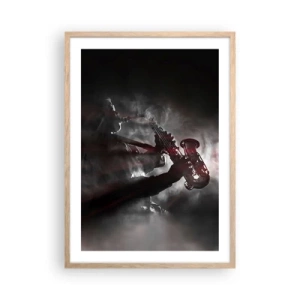 Plakat i ramme af lyst egetræ - I jazzens dampe - 50x70 cm