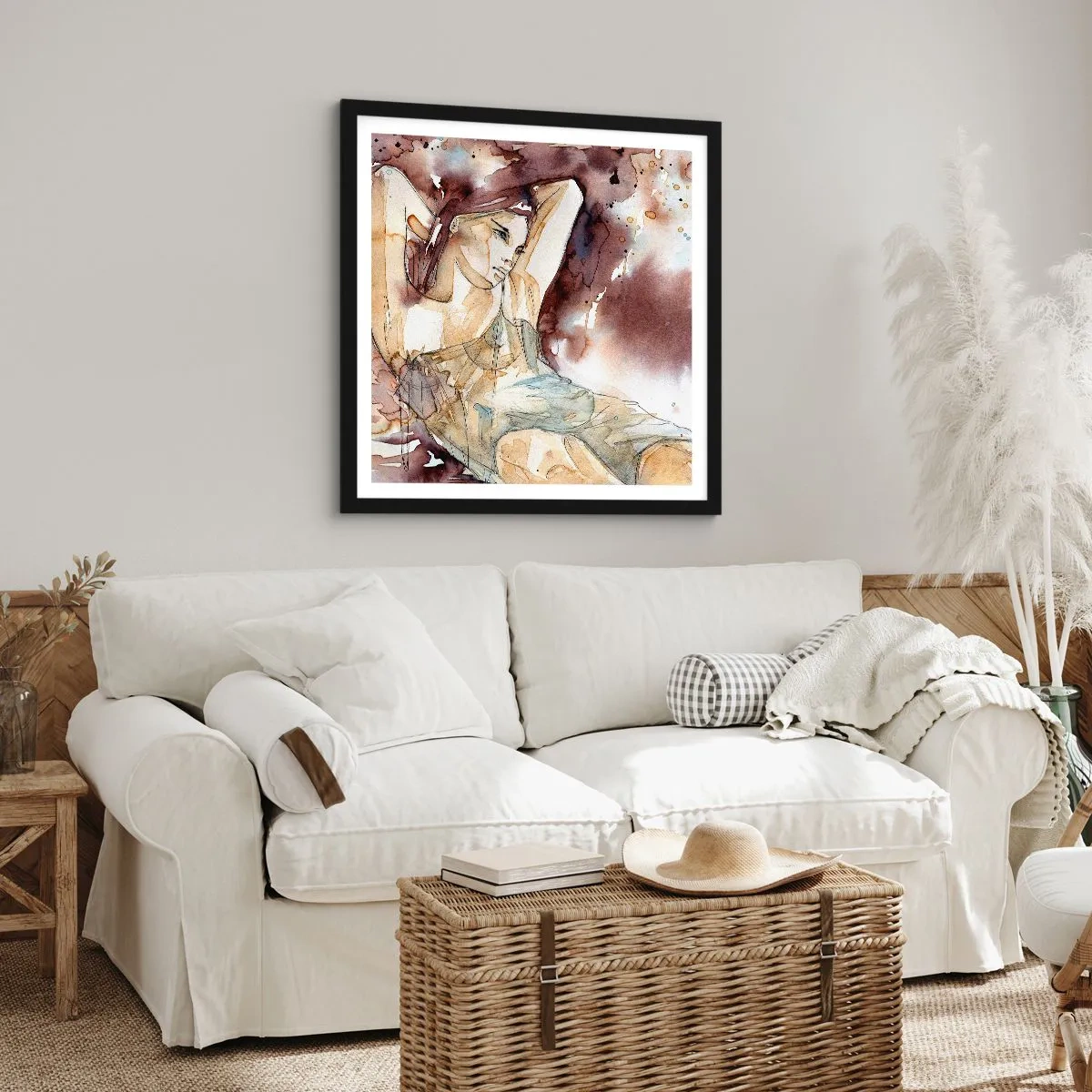 Plakat i sort ramme - I stemning af lilla - 30x30 cm