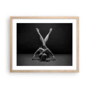Plakat i ramme af lyst egetræ - Nøgenhedens geometri - 50x40 cm