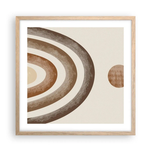 Plakat i ramme af lyst egetræ - I en galakse langt, langt væk - 50x50 cm