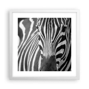 Plakat i hvid ramme - Verden er sort og hvid - 40x40 cm