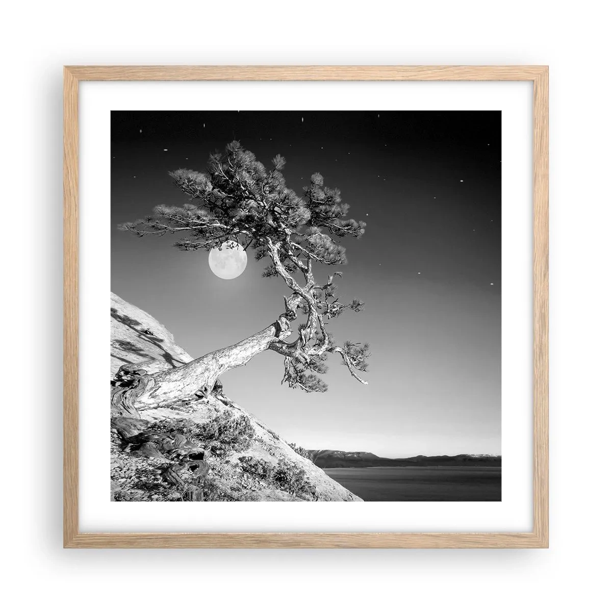 Plakat i ramme af lyst egetræ - Den sejrrige kriger - 50x50 cm