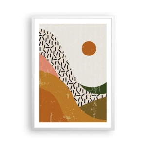Plakat i hvid ramme - Solrig abstraktion - 50x70 cm