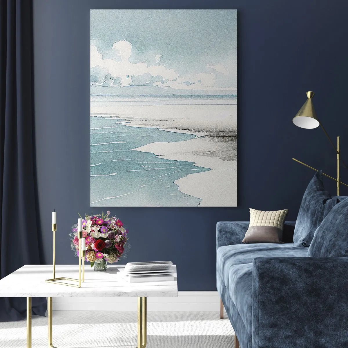 Billede på glas - Blidt tidevand - 50x70 cm
