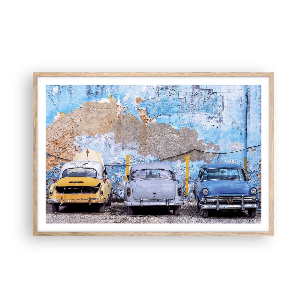 Plakat i ramme af lyst egetræ - Møde for veteraner - 91x61 cm