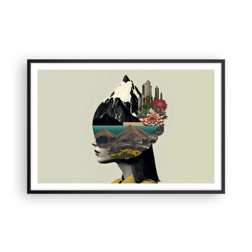 Plakat i sort ramme - Kvinden - altid et mysterium - 91x61 cm