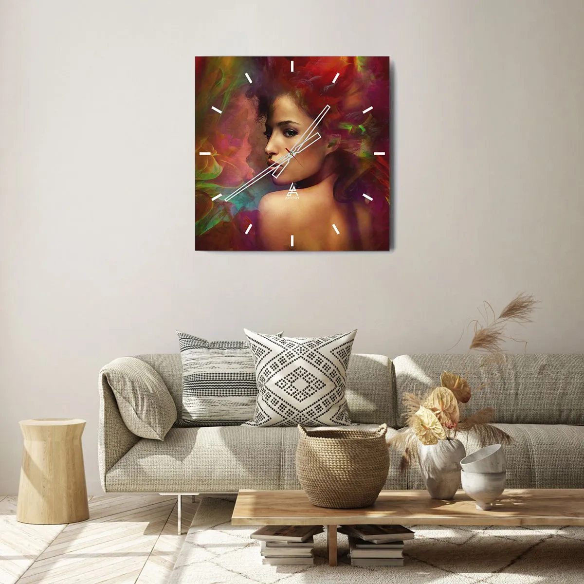 Vægur, Uret - Smukkere end en regnbue, sart som tåge - 30x30 cm