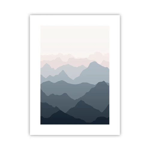 Plakat - Bølger af bjerge - 30x40 cm