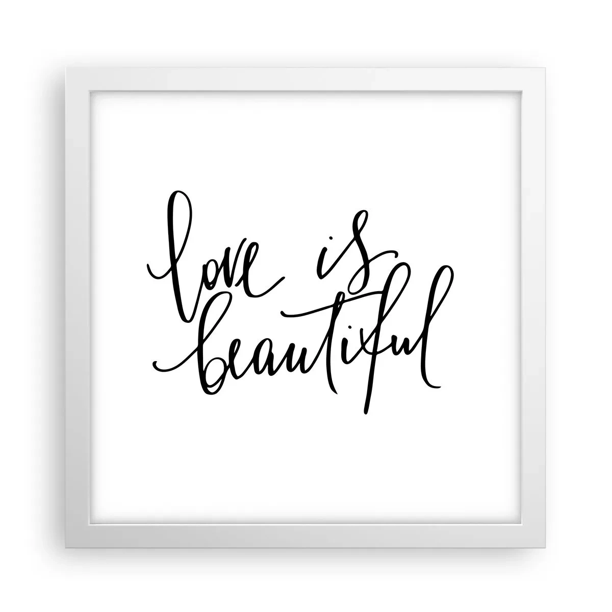 Plakat i hvid ramme - Læs og gentag - 30x30 cm