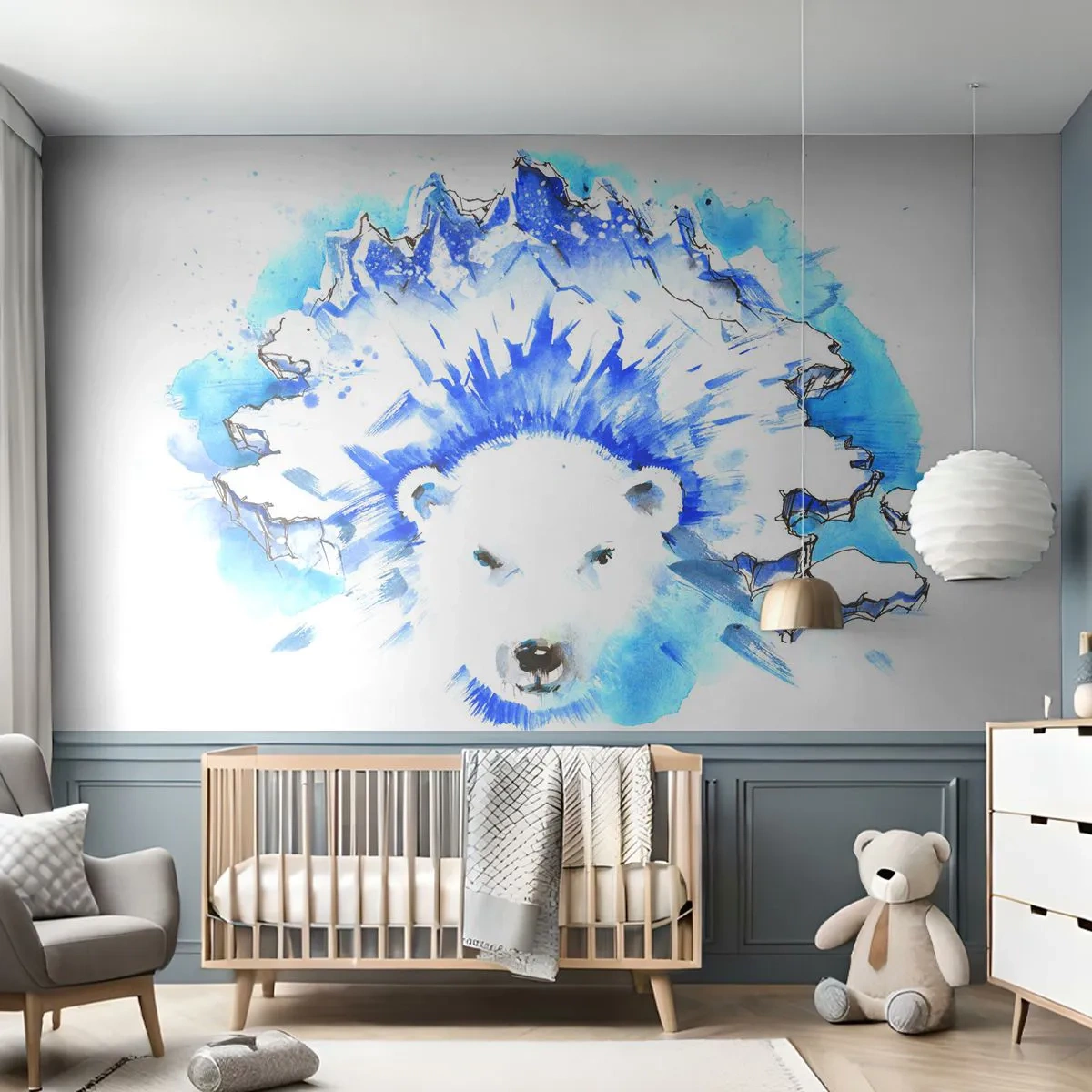 Fototapet Standard Eco - Kongen af Arktis i en iskrone - Abstraktion, Isbjørn, Antarktis - 400x280 cm