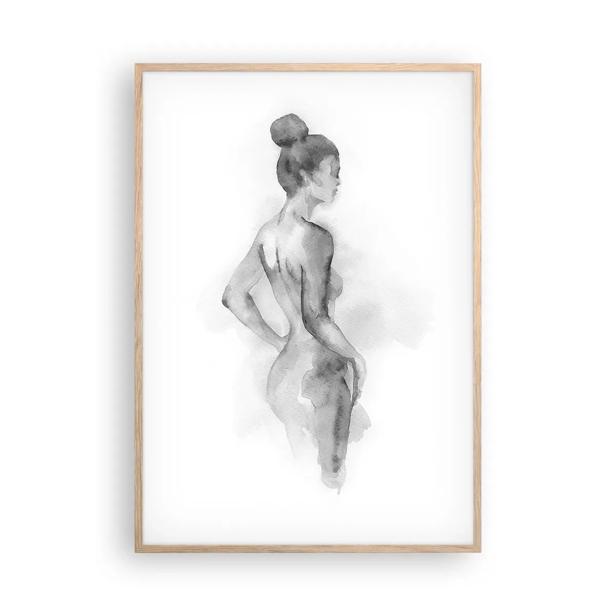 Plakat i ramme af lyst egetræ - Smukt som et maleri - 70x100 cm