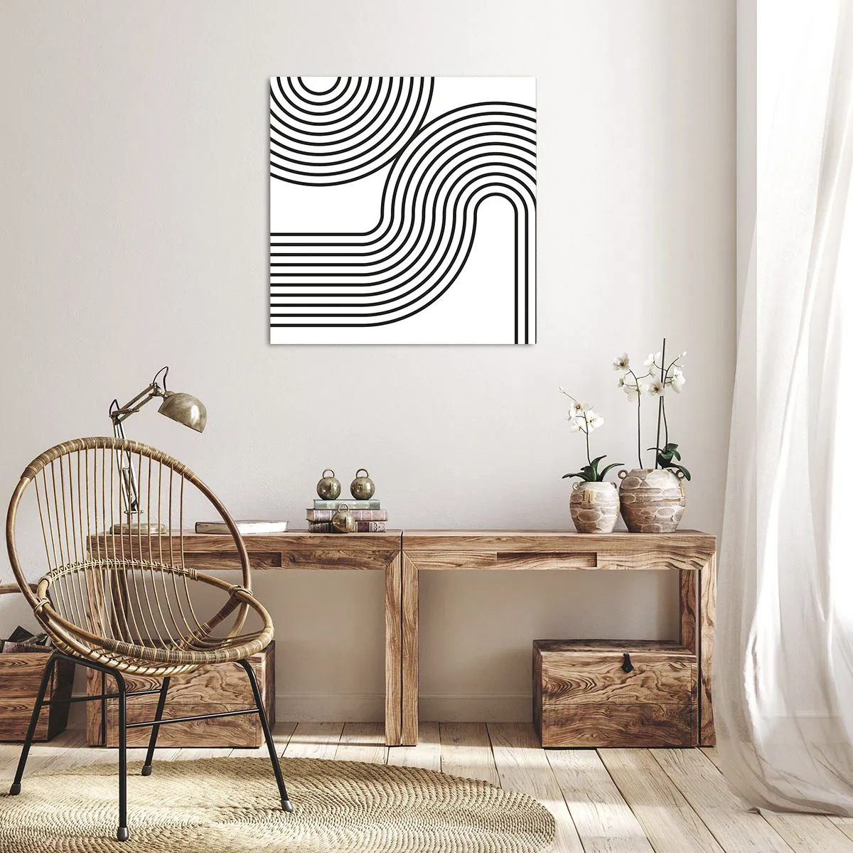 Lærredstryk - Billede på lærred - På en kurve - 60x60 cm