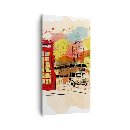 Lærredstryk - Billede på lærred - En by med variation - 65x120 cm