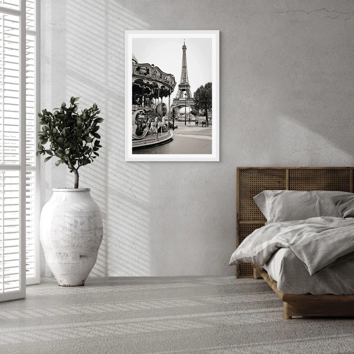 Plakat i hvid ramme - Når der gælder sjov, er det kun i Paris - 50x70 cm