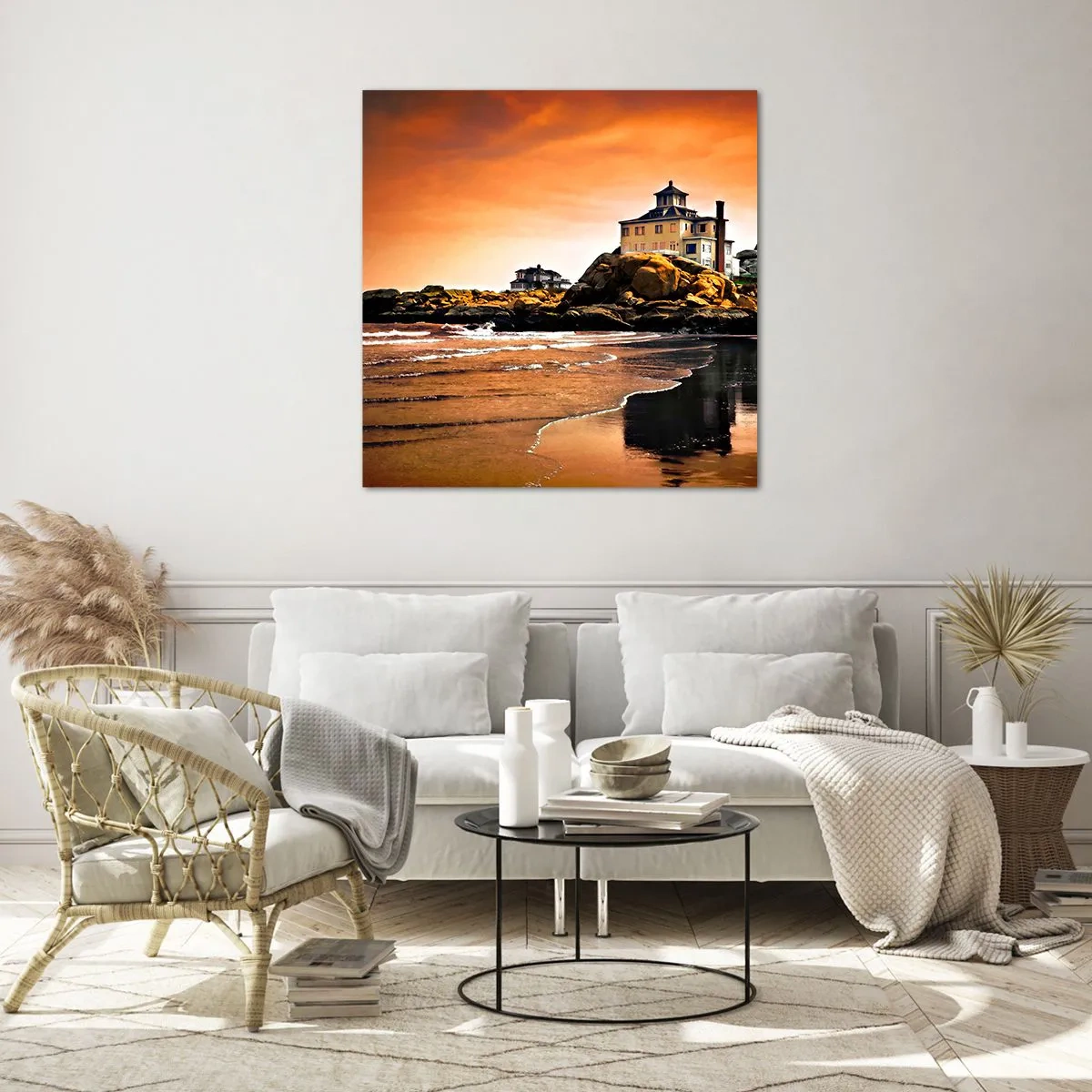 Billede på glas - Vestkystens elegance - 40x40 cm