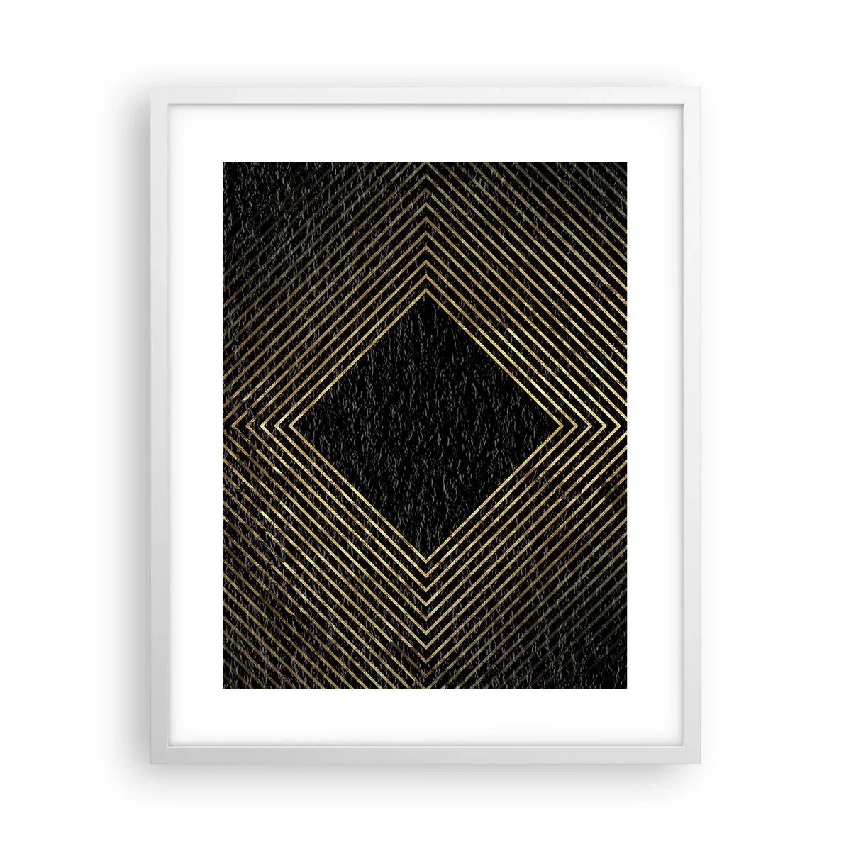Plakat i hvid ramme - Geometri i glamour-stil - 40x50 cm
