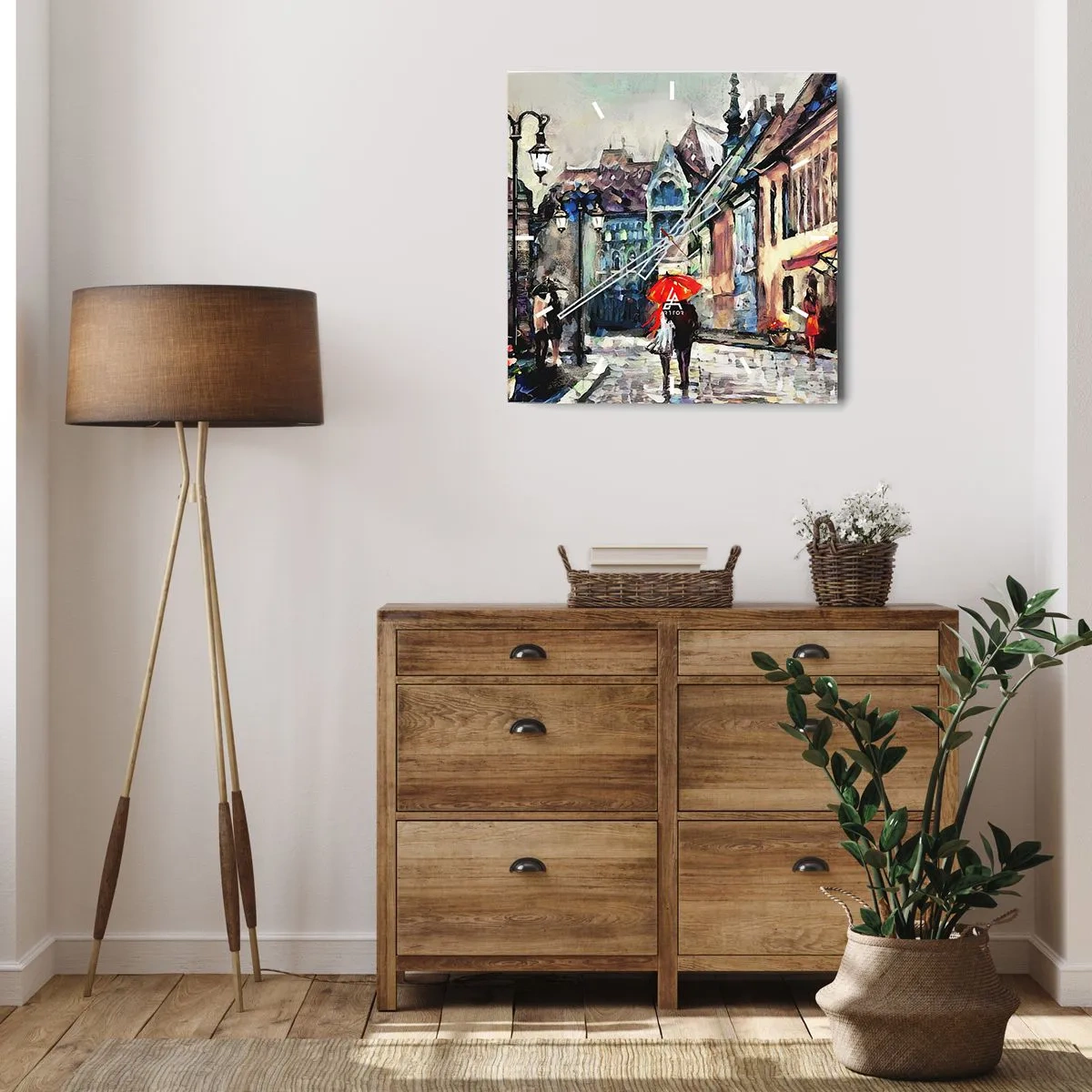 Vægur, Uret - Regn til to - 30x30 cm