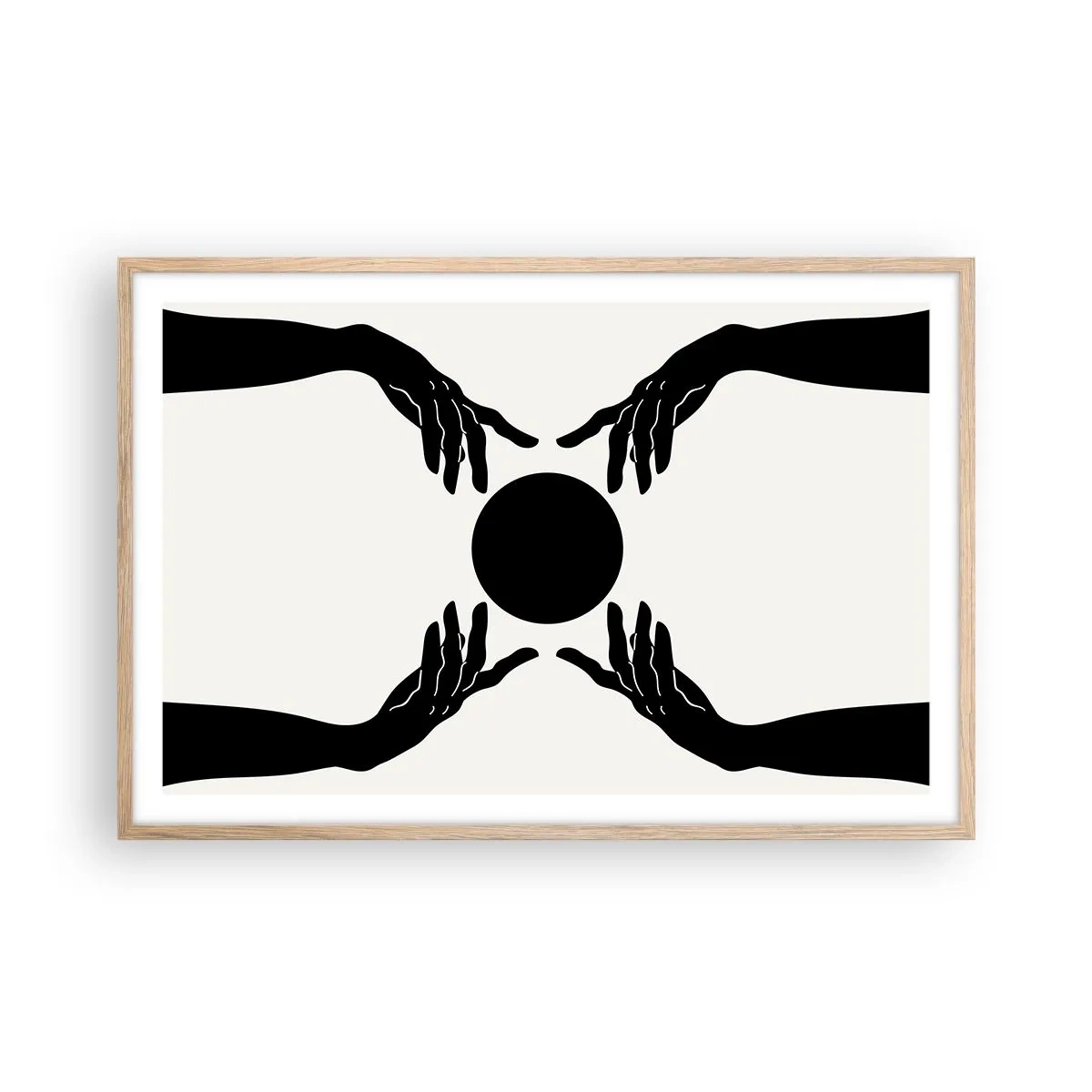 Plakat i ramme af lyst egetræ - Et hemmeligt tegn - 91x61 cm