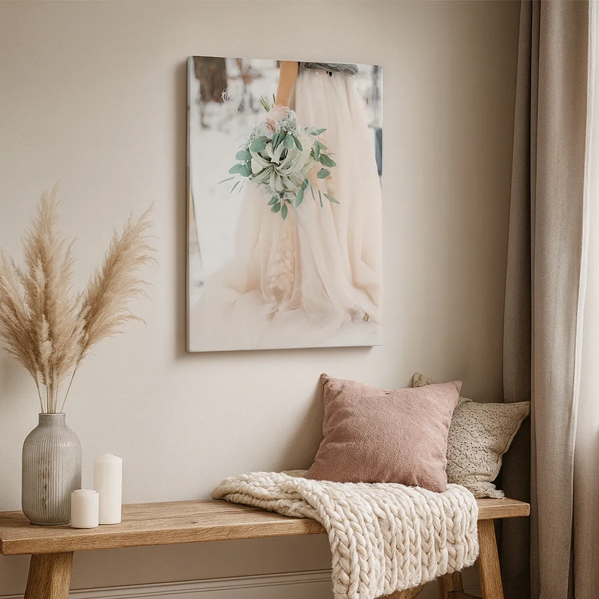 Lærredstryk - Billede på lærred - Og de levede lykkeligt til deres dages ende - 50x70 cm