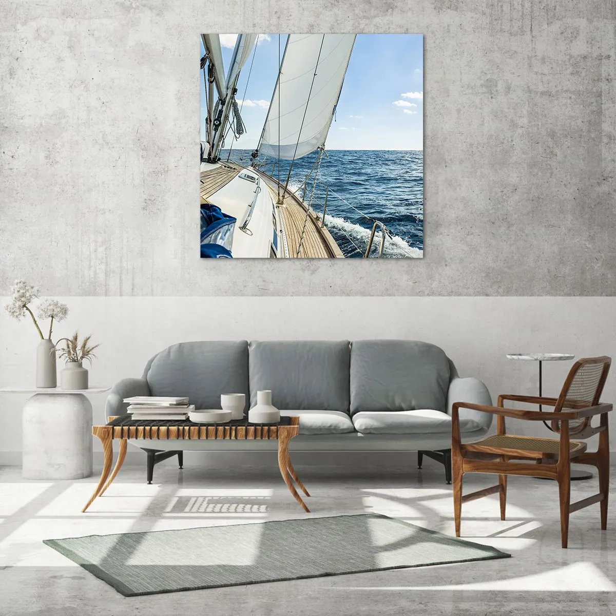 Billede på glas - Ahoj , eventyr - 30x30 cm