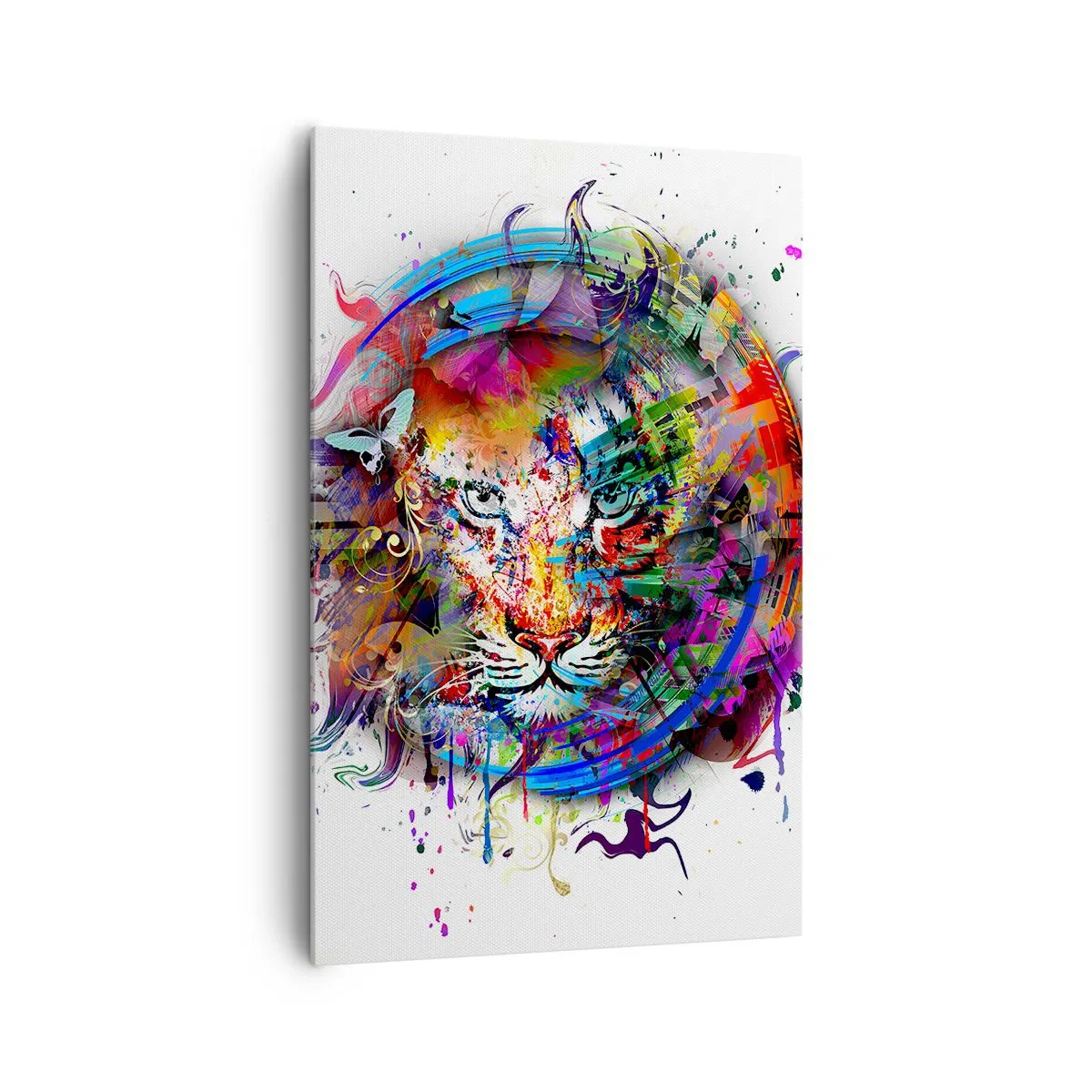 Lærredstryk - Billede på lærred - Lurer bag regnbuens slør - 80x120 cm