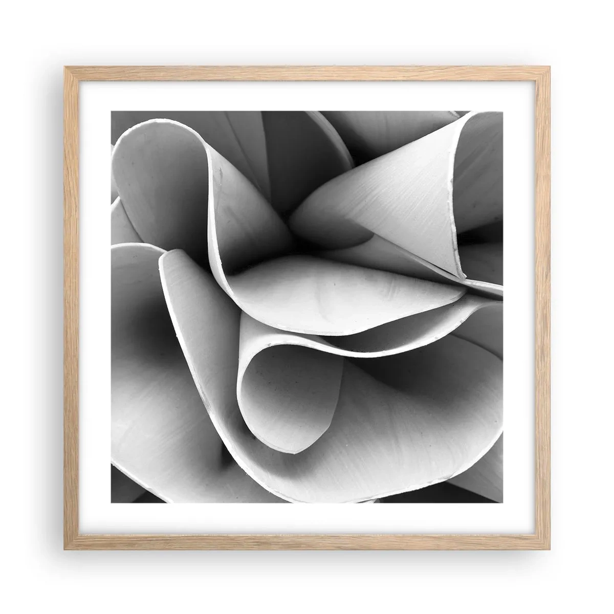 Plakat i ramme af lyst egetræ - Hvad der sker i rummet - 50x50 cm