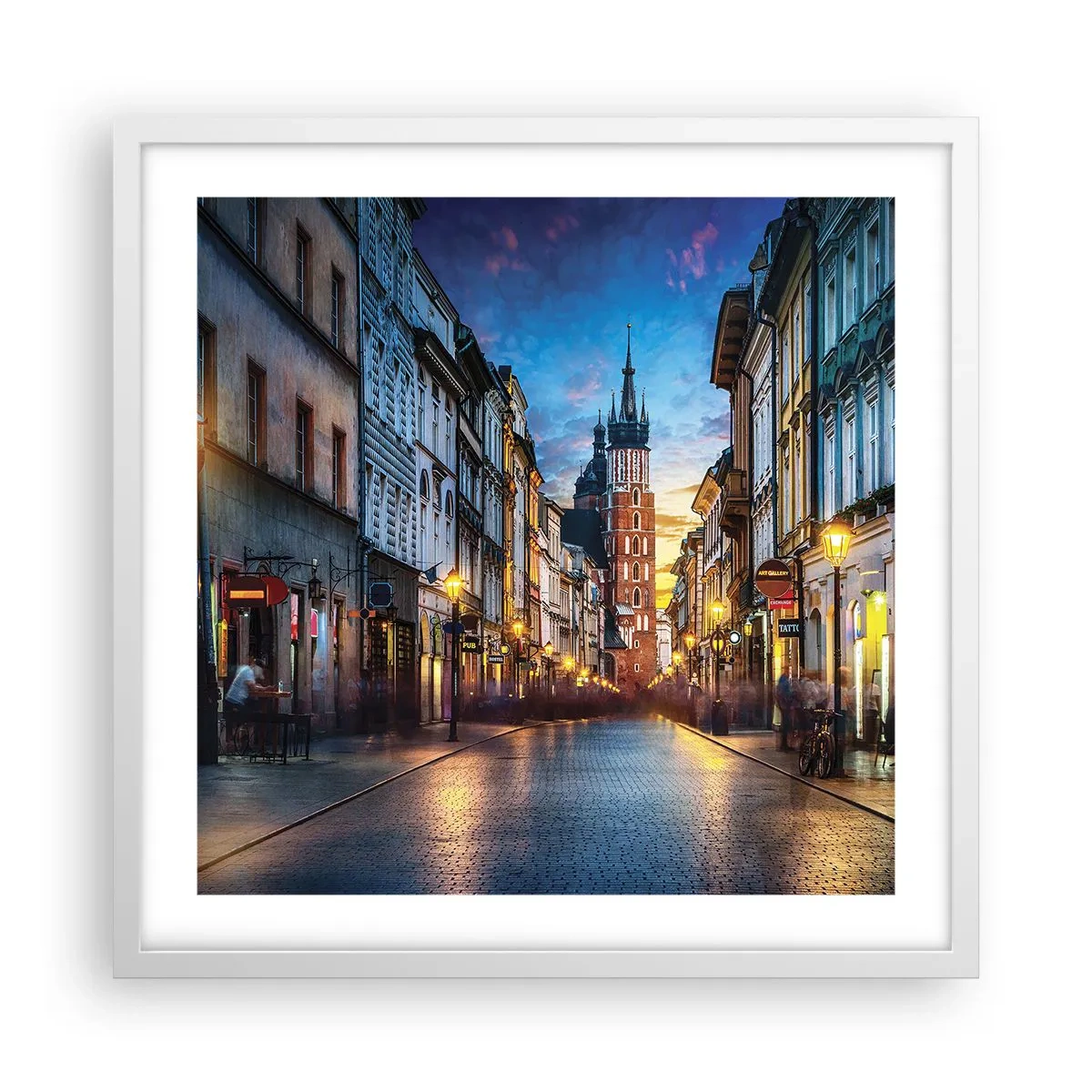 Plakat i hvid ramme - Krakows charme - 50x50 cm