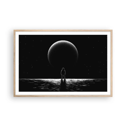 Plakat i ramme af lyst egetræ - Ansigt til ansigt - 91x61 cm