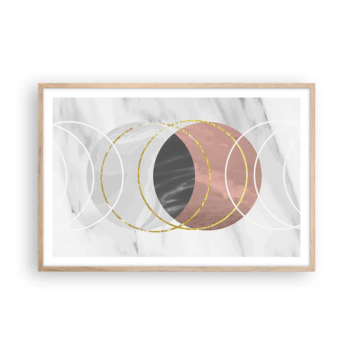 Plakat i ramme af lyst egetræ - Sfærernes musik - 91x61 cm