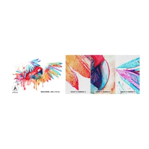 Prøve Fototapet Premium Canvas - . - Papegøje, Fugl, Abstraktion - 100x30 cm