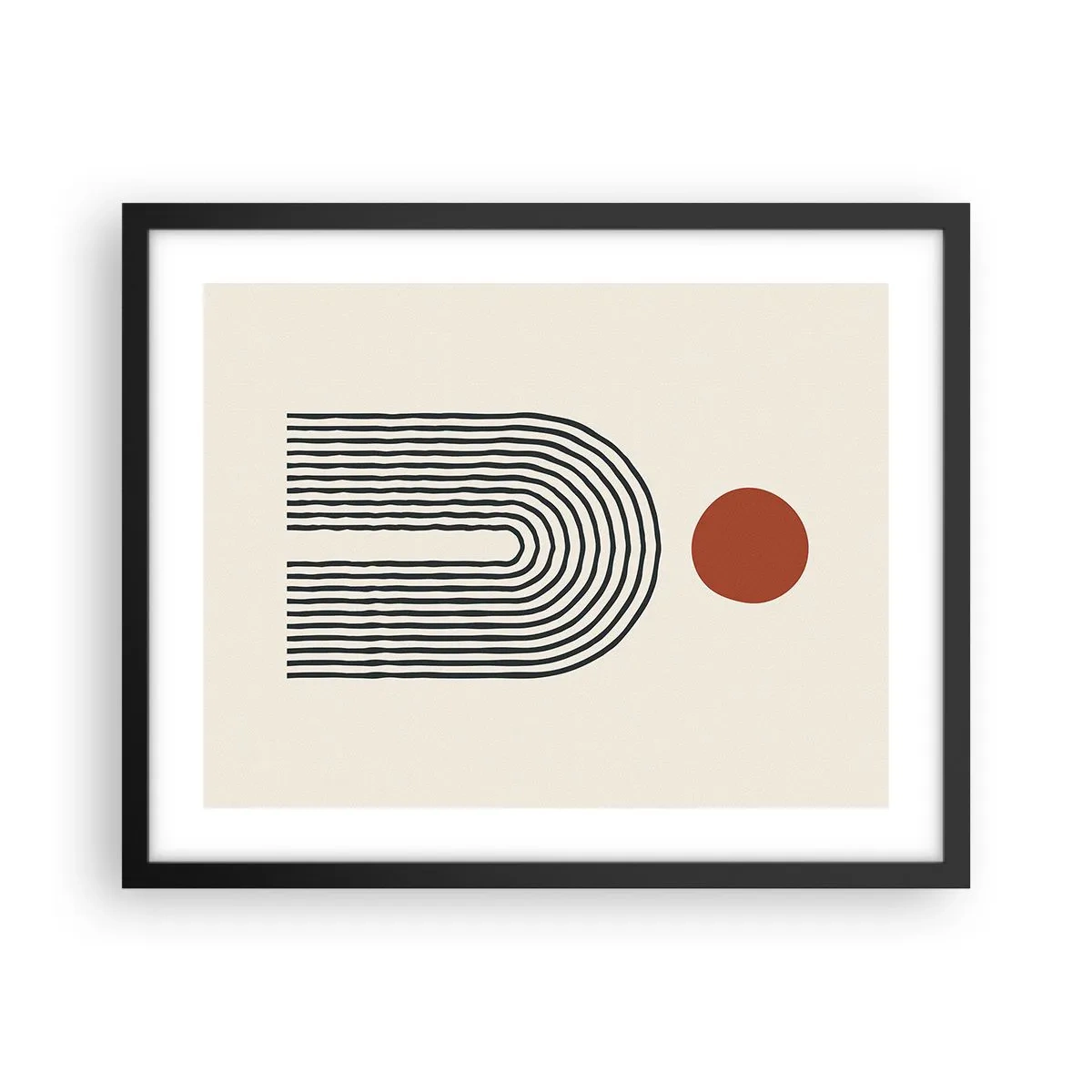 Plakat i sort ramme - Magnetisme af former og farver - 50x40 cm