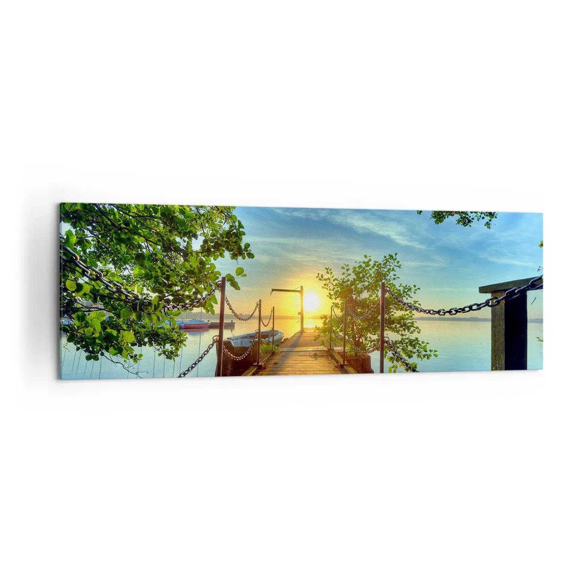 Lærredstryk - Billede på lærred - Mod vest ved vandet - 160x50 cm