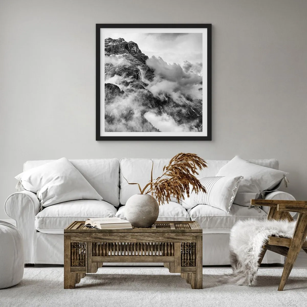 Plakat i sort ramme - Smukt og grusomt - 60x60 cm