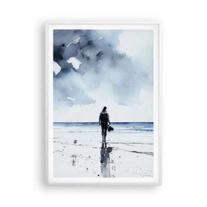Plakat i hvid ramme - Samtale med havet - 70x100 cm