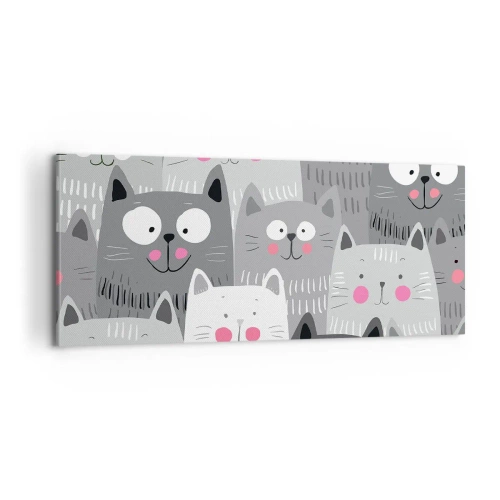 Lærredstryk - Billede på lærred - Kattens verden - 100x40 cm