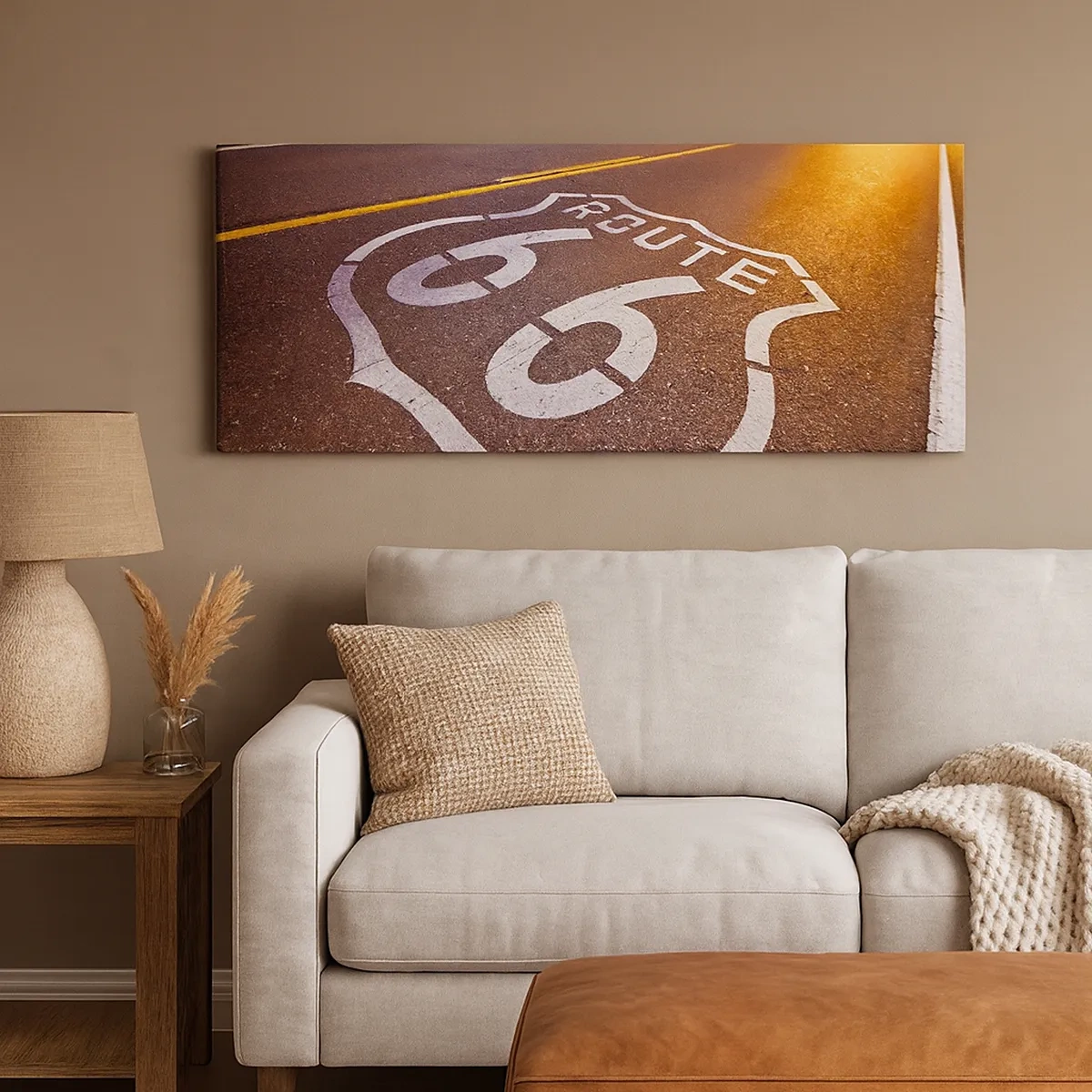 Lærredstryk - Billede på lærred - Den berømte Route 66 - 30x30 cm