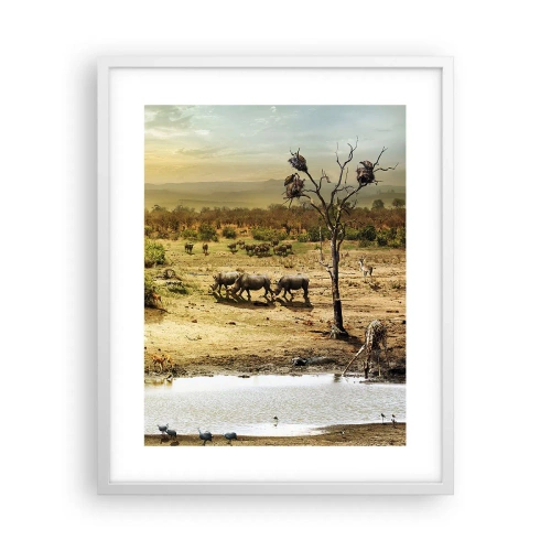 Plakat i hvid ramme - "Og ud af Eden flød en flod...". - 40x50 cm