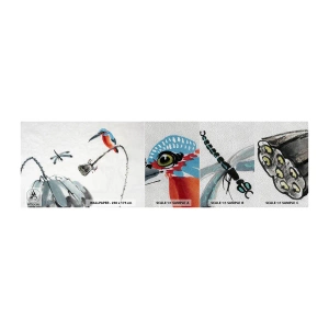 Prøve Fototapet Premium Sand - Engenes liv - Abstraktion, Fugl, Blomst - 100x30 cm